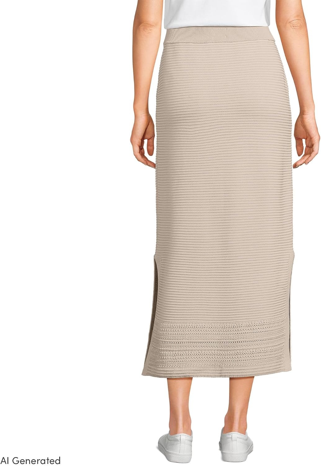 image:imageWomens Cotton Pointelle Sweater Maxi Skirt Set BottomBlush Whisper