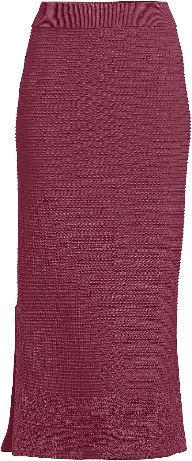 image:imageWomens Cotton Pointelle Sweater Maxi Skirt Set BottomBurgundy Spritz