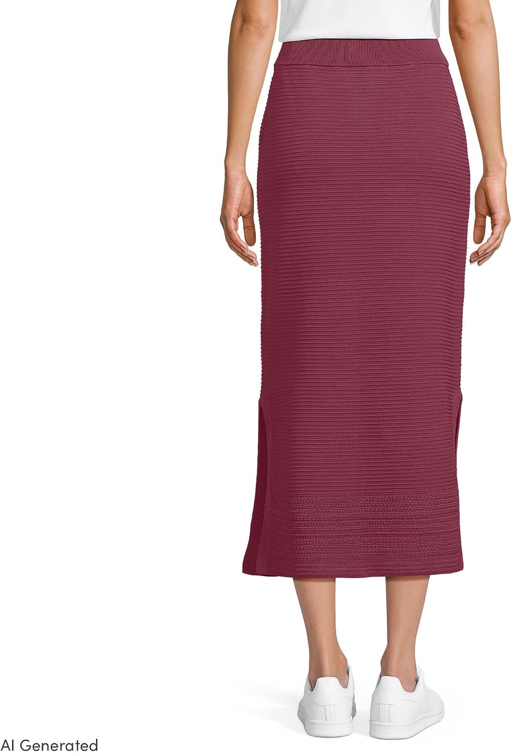 image:imageWomens Cotton Pointelle Sweater Maxi Skirt Set BottomBurgundy Spritz