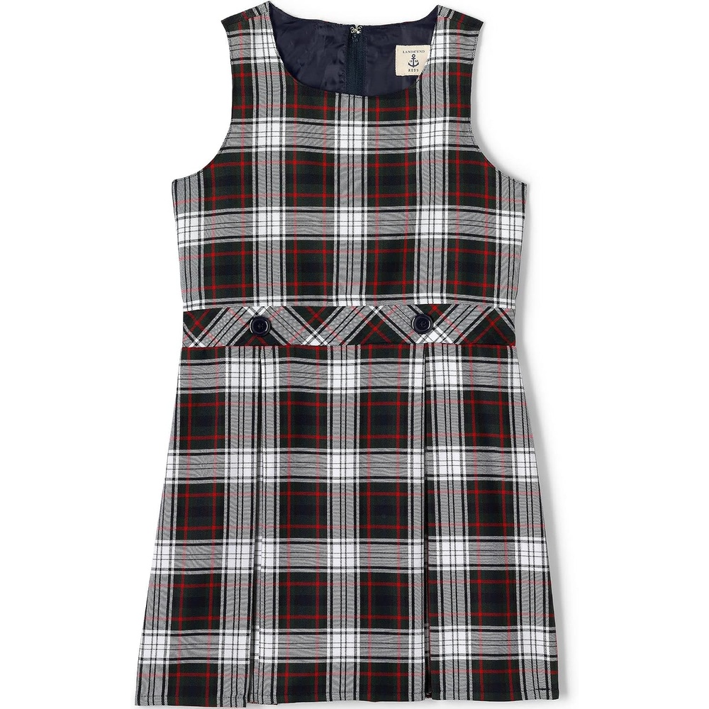 image:imageLands End Girls School Uniform JumperEvergreenWhite Plaid