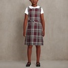 Lands’ End Girls School Uniform Jumper(Burgundy/Gray Plaid)