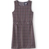 Lands’ End Girls School Uniform Jumper(Gray Heather/Maroon Plaid)