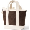 Lands’ End Zip Top Canvas Tote Bag(Brown Faux Suede)