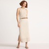 Women’s Cotton Pointelle Sweater Maxi Skirt – Set Bottom(Blush Whisper)