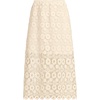 Women’s Lace Overlay Midi Skirt(Ivory Latte)