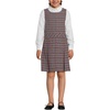 Lands’ End Girls School Uniform Jumper(Gray Heather/Maroon Plaid)