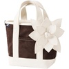 Lands’ End Zip Top Canvas Tote Bag(Brown Faux Suede)