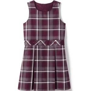 Lands’ End Girls School Uniform Jumper(Burgundy/Gray Plaid)