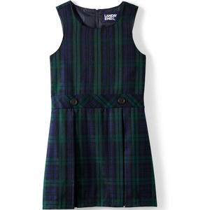 Lands’ End Girls School Uniform Jumper(Plaid Classic Navy/Evergreen)