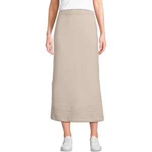 Women’s Cotton Pointelle Sweater Maxi Skirt – Set Bottom(Blush Whisper)
