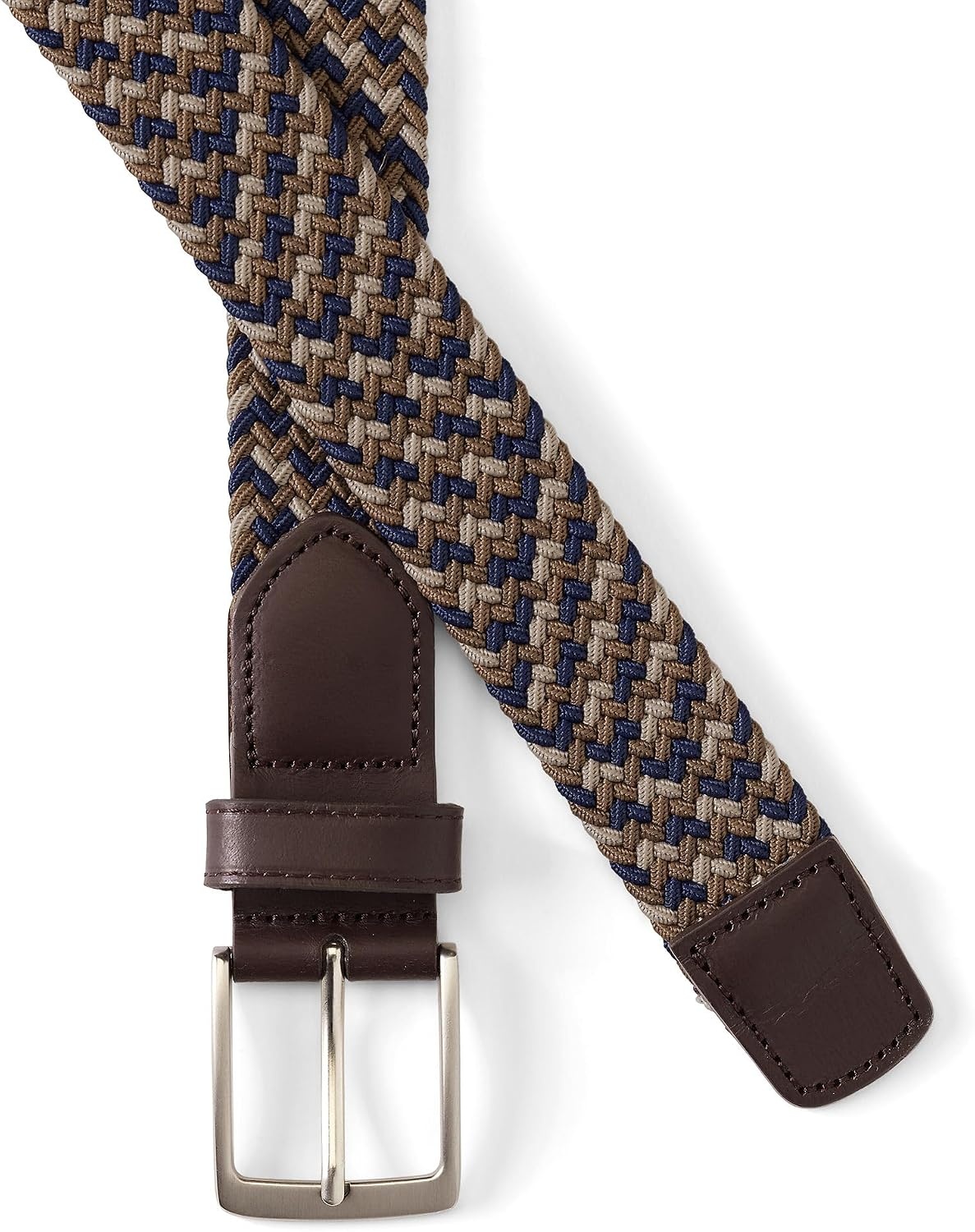 image:imageLands End Mens Elastic Braid BeltBrownNavyMulti