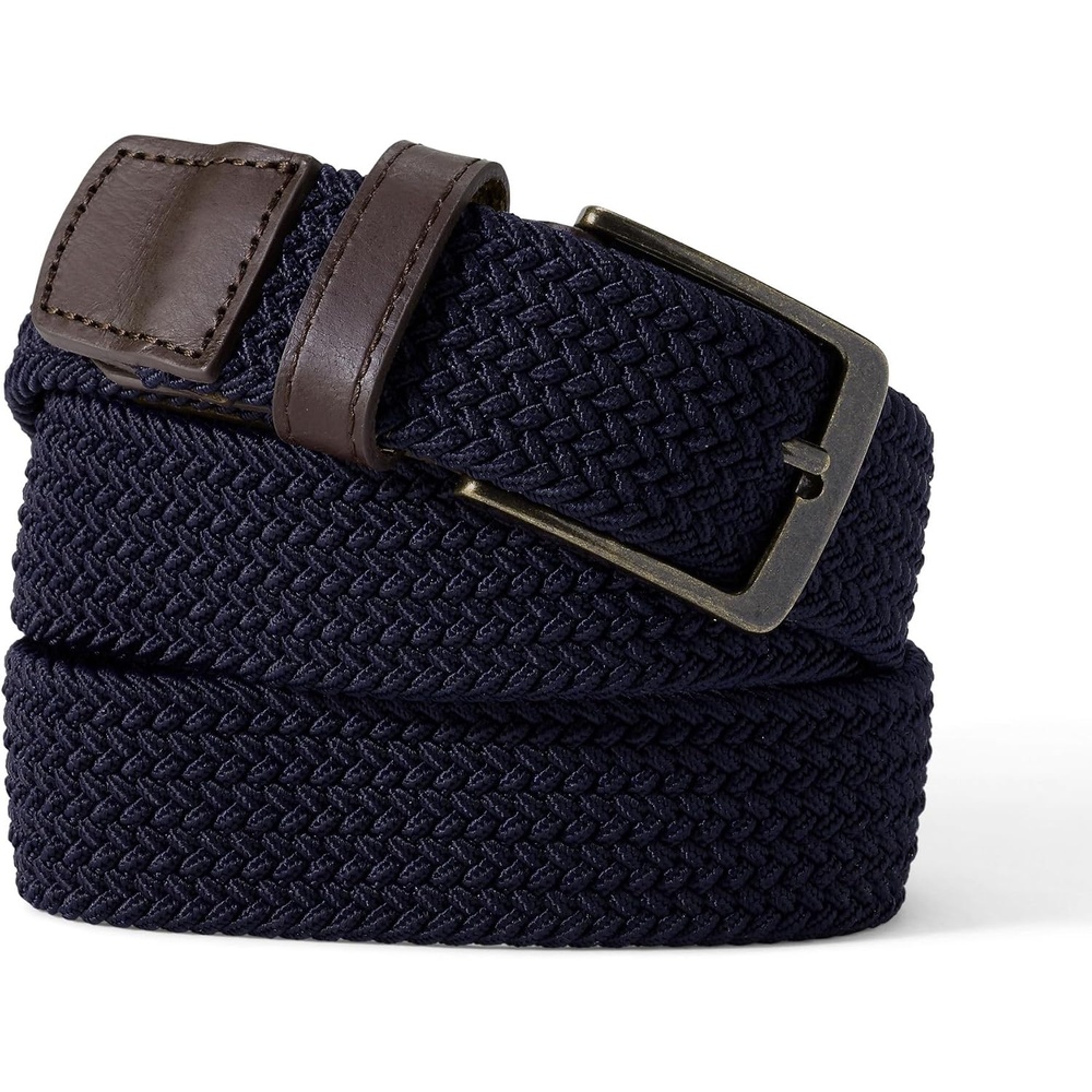 image:imageLands End Mens Elastic Braid BeltRadiant NavyBrass