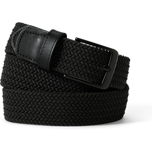 Lands’ End Men’s Elastic Braid Belt(Black/Black)