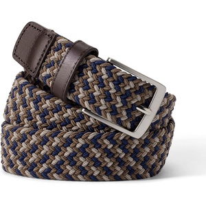 Lands’ End Men’s Elastic Braid Belt(Brown/Navy/Multi)