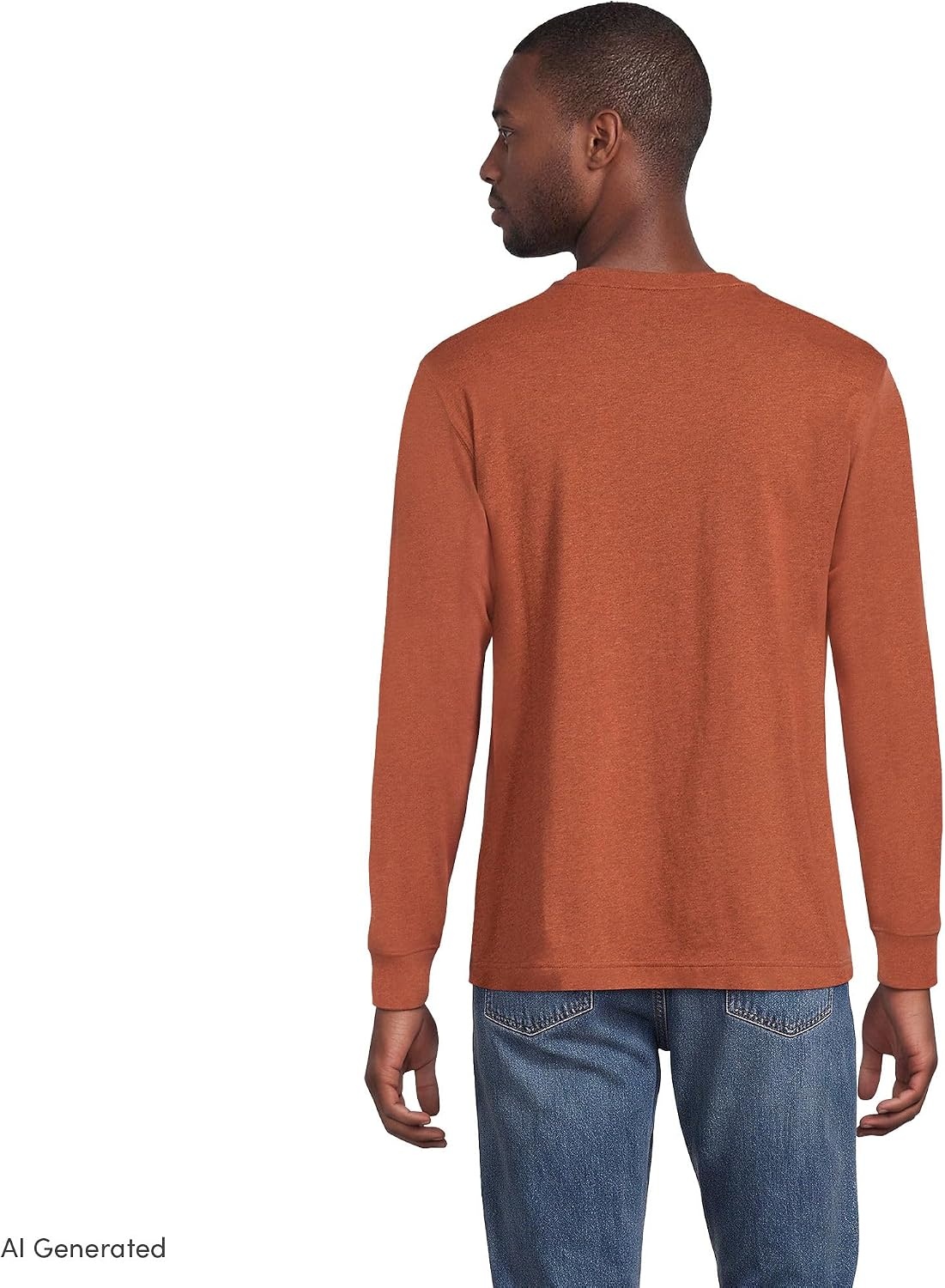 image:imageLands End Mens SuperT Long Sleeve Henley ShirtAutumn Ember Heather