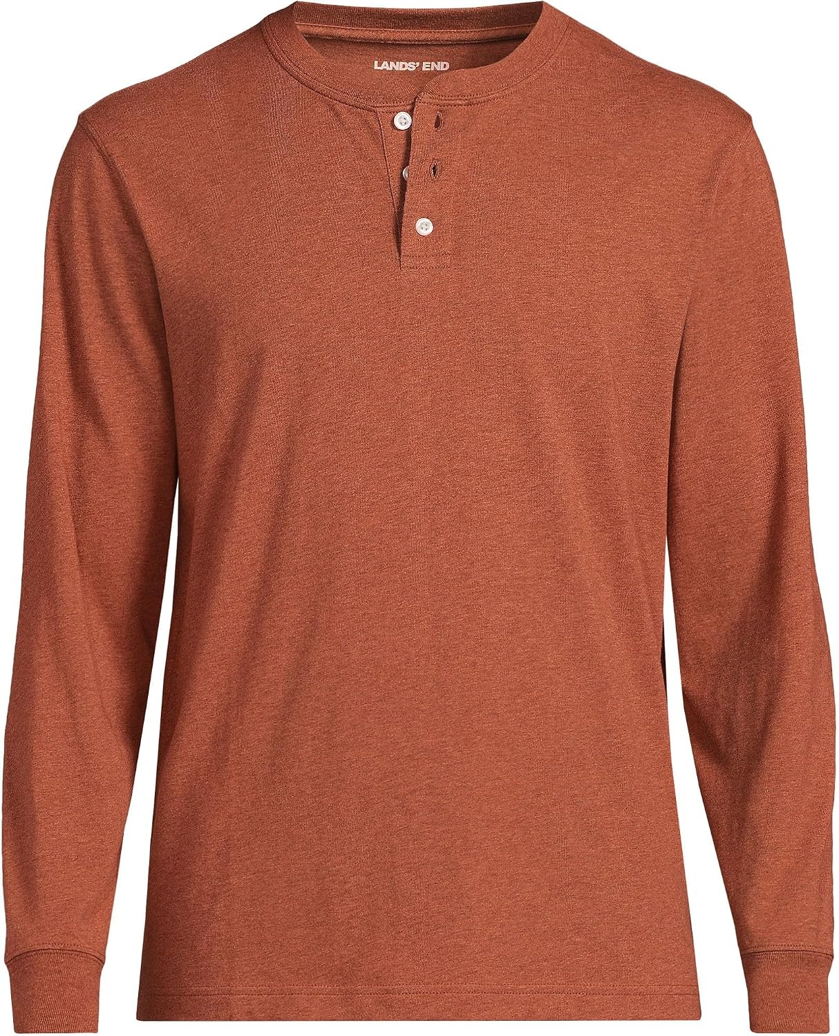 image:imageLands End Mens SuperT Long Sleeve Henley ShirtAutumn Ember Heather
