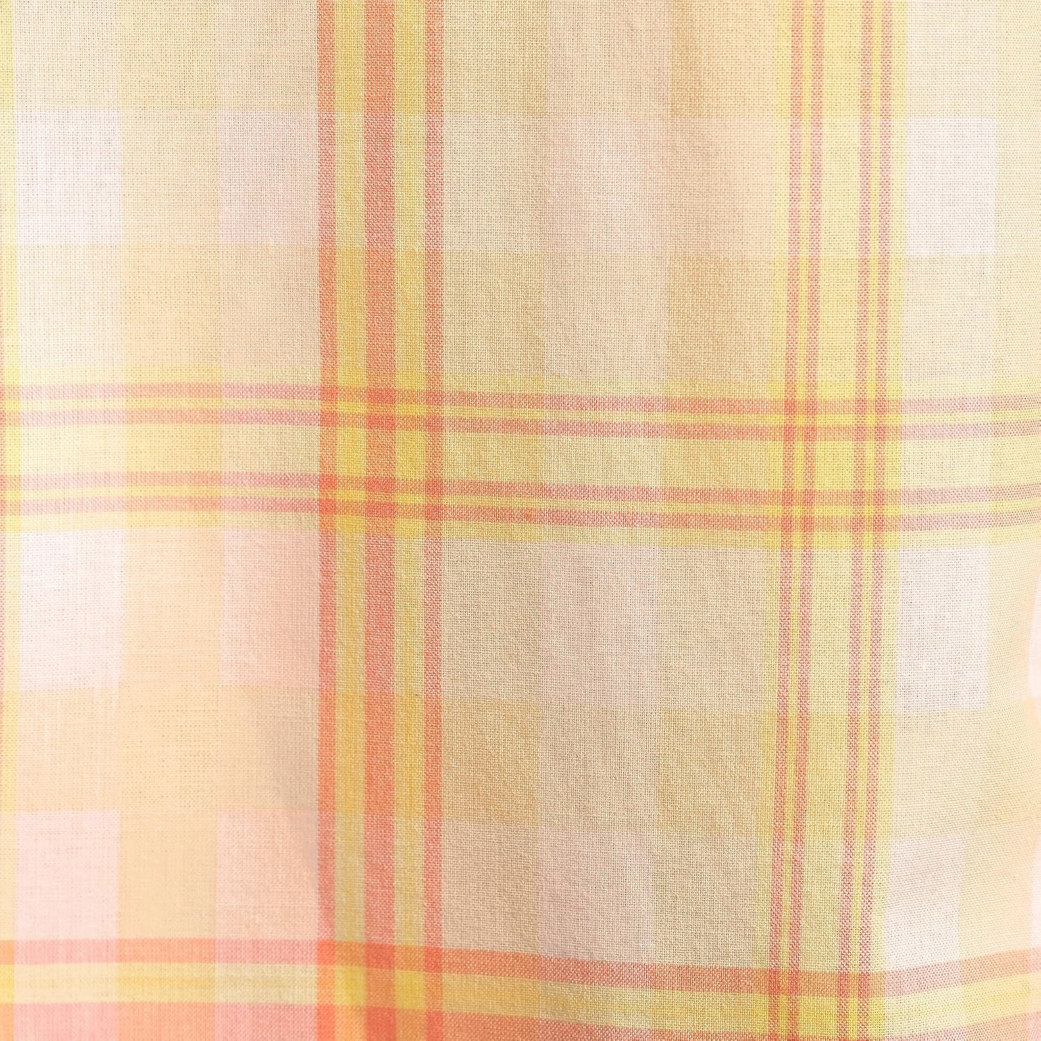 image:imageMens Traditional Fit Short Sleeve Madras ShirtSubtle ApricotYellow Plaid