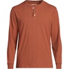 Lands’ End Men’s Super-T Long Sleeve Henley Shirt(Autumn Ember Heather)