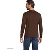 Lands’ End Men’s Super-T Long Sleeve Henley Shirt(Dark Walnut Brown)