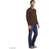 Lands’ End Men’s Super-T Long Sleeve Henley Shirt(Dark Walnut Brown)