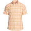 Men’s Traditional Fit Short Sleeve Madras Shirt(Subtle Apricot/Yellow Plaid)