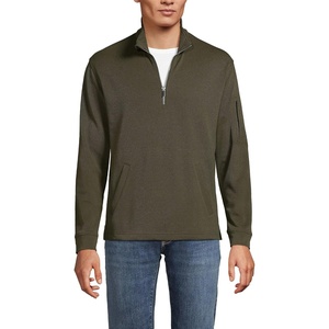 Lands’ End Men’s Long Sleeve Cooling Performance Pique Quarter Zip(Forest Moss)
