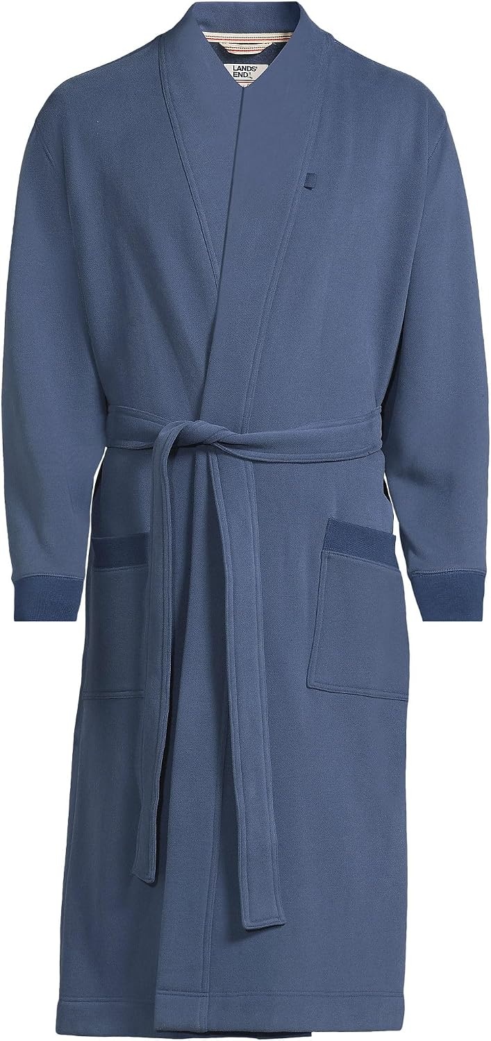 image:imageLands End Mens Serious Sweats RobeNightfall Blue
