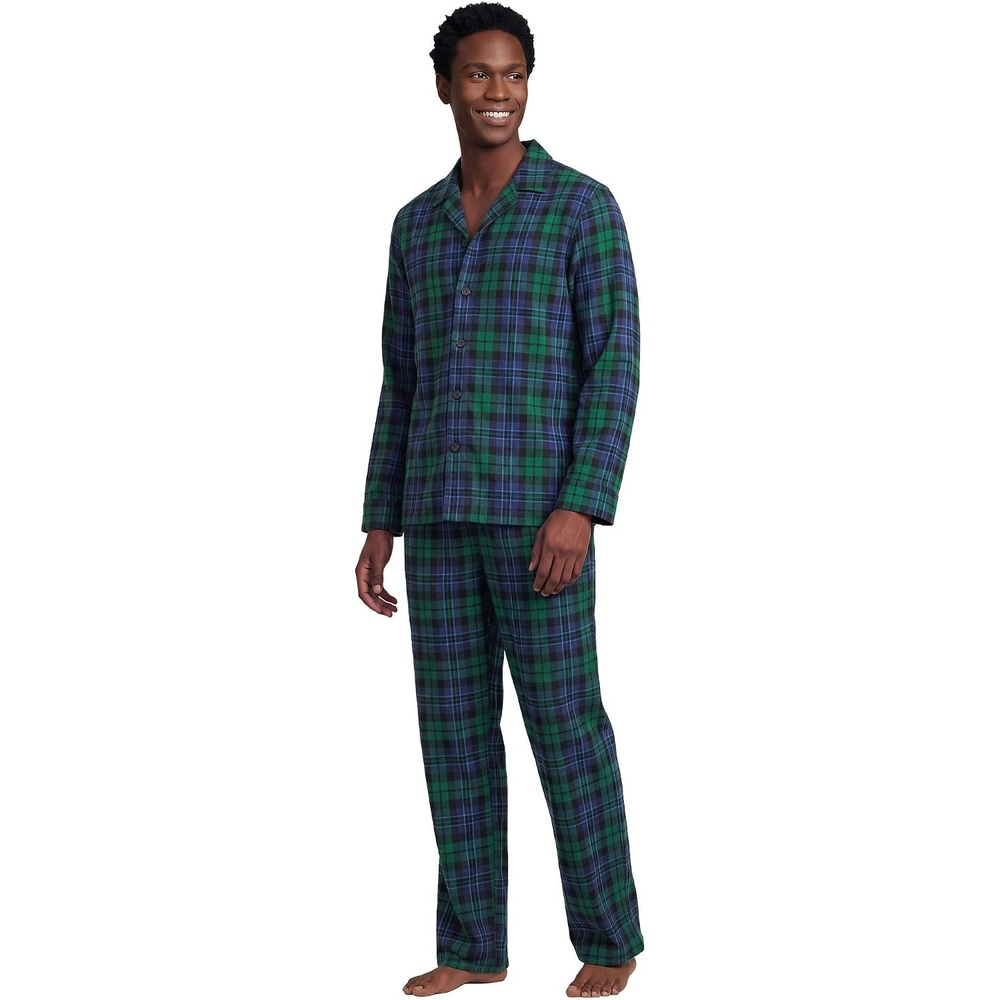 image:imageLands End Mens Flannel Pajama SetLiberty BluePine Blackwatch