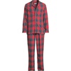 Lands’ End Men’s Flannel Pajama Set(Compass Red/Pine Plaid)