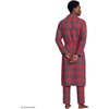 Lands’ End Men’s Flannel Sleepwear Robe(Compass Red/Pine Plaid)