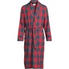Lands’ End Men’s Flannel Sleepwear Robe(Compass Red/Pine Plaid)