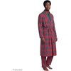 Lands’ End Men’s Flannel Sleepwear Robe(Compass Red/Pine Plaid)