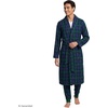 Lands’ End Men’s Flannel Sleepwear Robe(Liberty Blue/Pine Blackwatch)