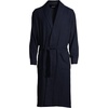 Lands’ End Men’s Flannel Sleepwear Robe(Radiant Navy)