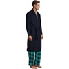Lands’ End Men’s Flannel Sleepwear Robe(Radiant Navy)