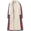 Lands’ End Men’s Sherpa Fleece Lined Flannel Robe(Compass Red/Pine Plaid)