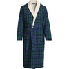 Lands’ End Men’s Sherpa Fleece Lined Flannel Robe(Liberty Blue/Pine Blackwatch)