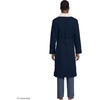 Lands’ End Men’s Sherpa Fleece Lined Flannel Robe(Radiant Navy)