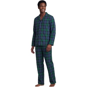 Lands’ End Men’s Flannel Pajama Set(Liberty Blue/Pine Blackwatch)